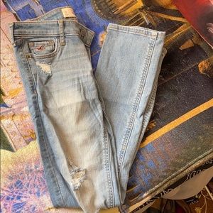 Hollister light wash distressed jeans